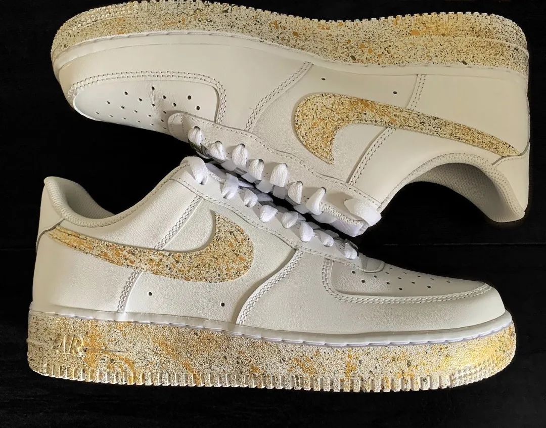 Gold Speckled Custom Air Force 1-shecustomize