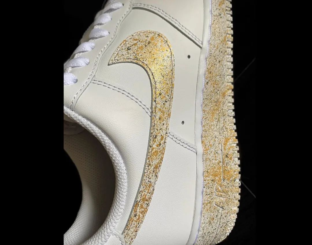 Gold Speckled Custom Air Force 1-shecustomize