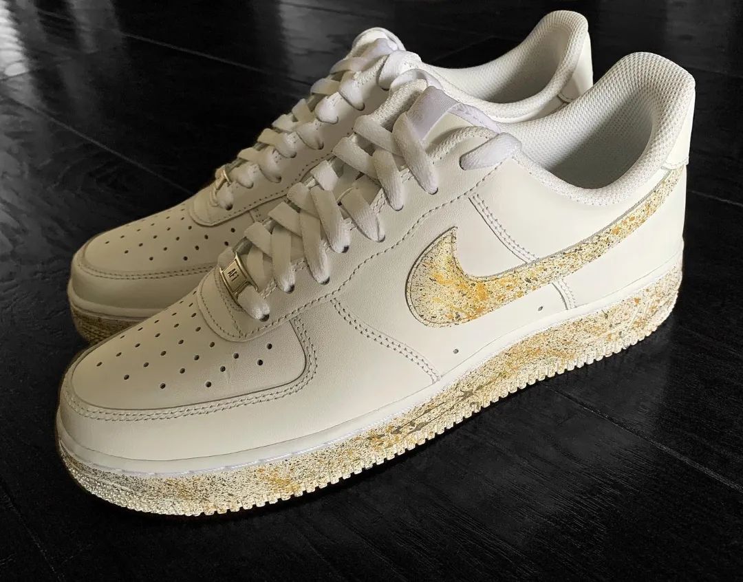 Gold Speckled Custom Air Force 1-shecustomize