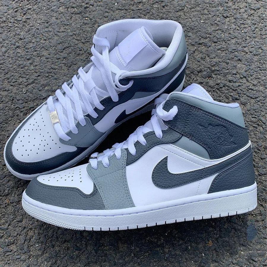 Gray Air Jordan 1 Custom Shoes Sneakers-shecustomize