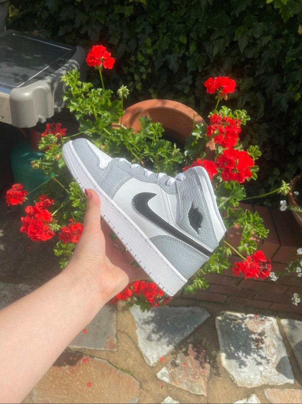 Gray Black Custom Air Jordan 1-shecustomize