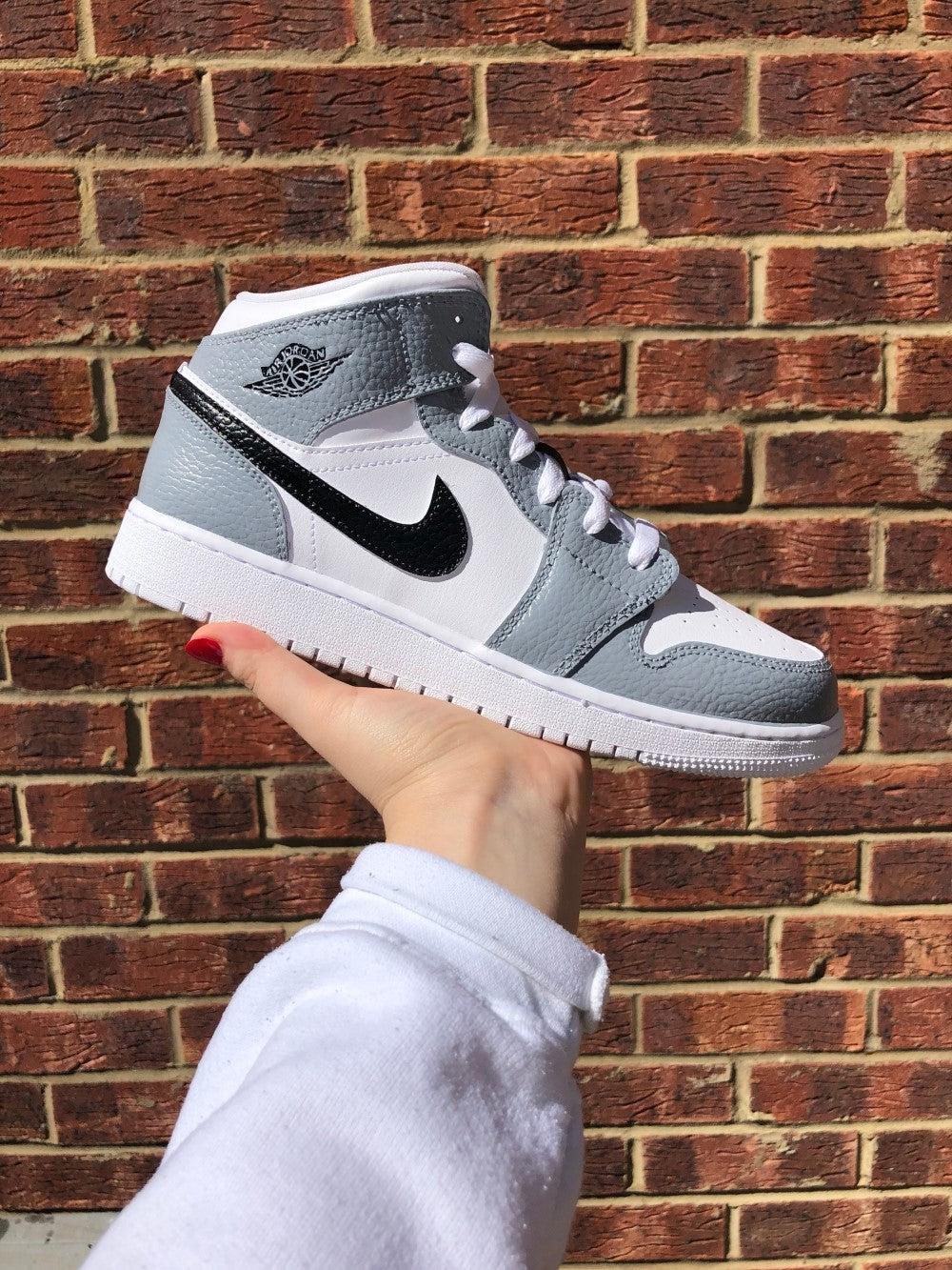 Gray Black Custom Air Jordan 1-shecustomize