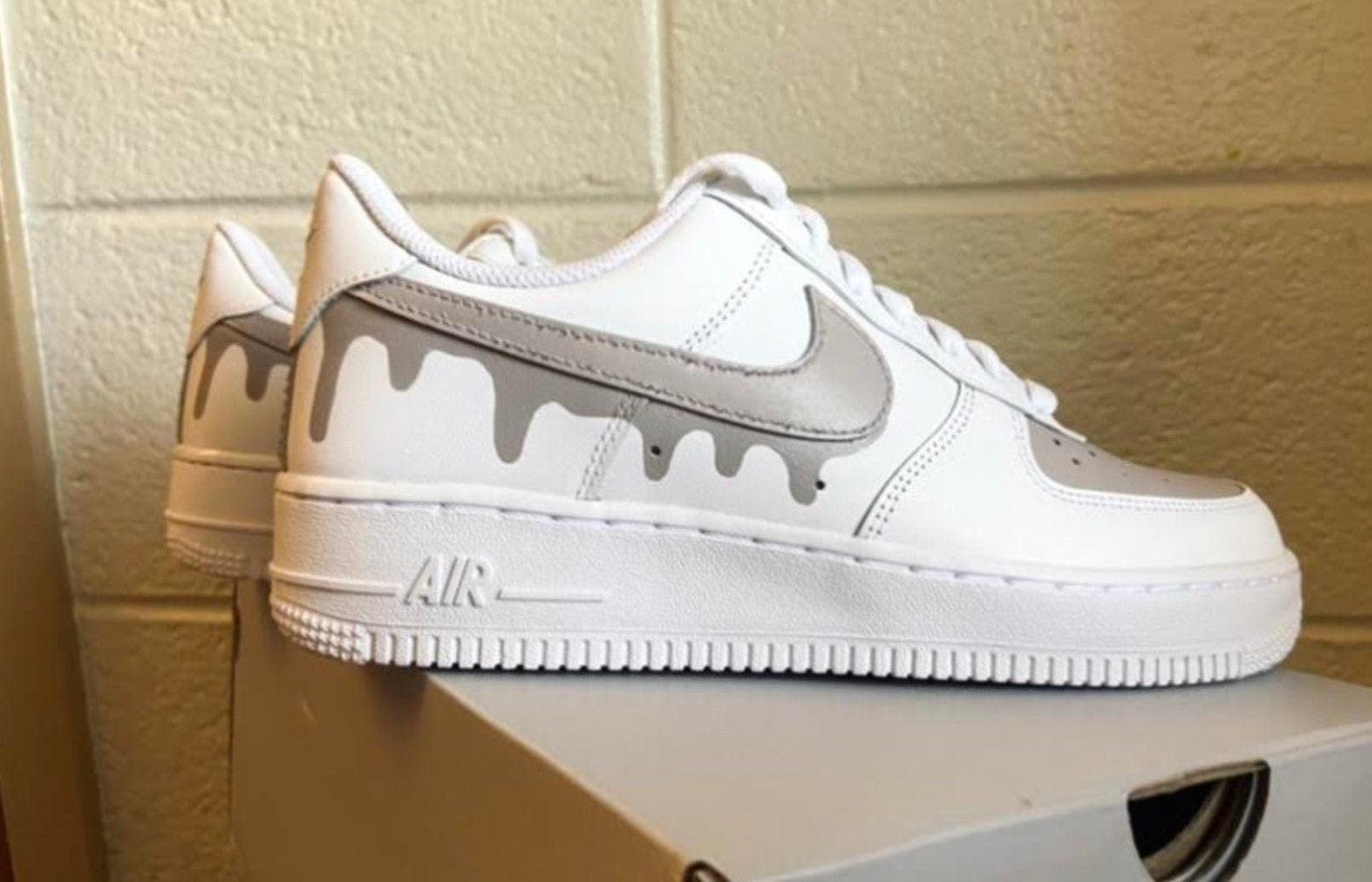 Gray Drip Custom Air Force 1-shecustomize