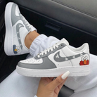 Gray White Kaws Cartoon A Letters Custom Air Force 1-shecustomize