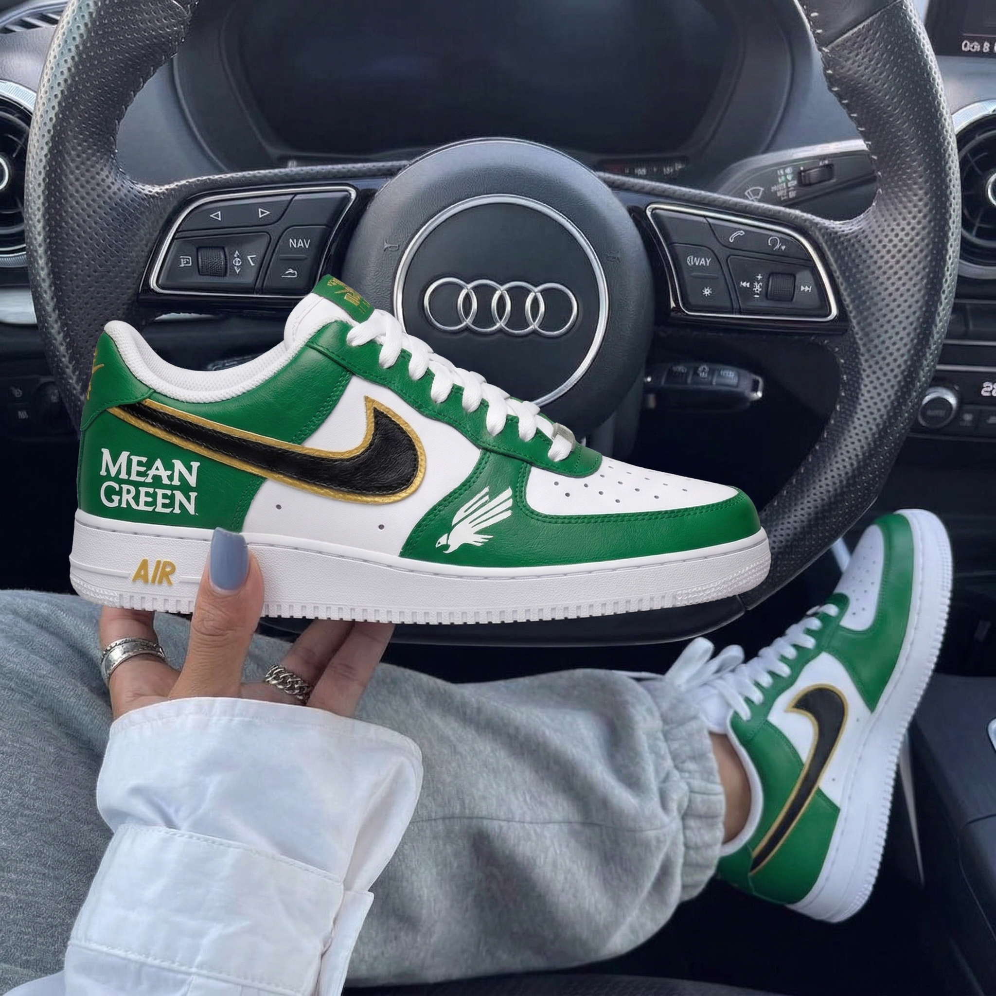 Green Black Gold Eagle Mean Green Custom Air Force 1-shecustomize