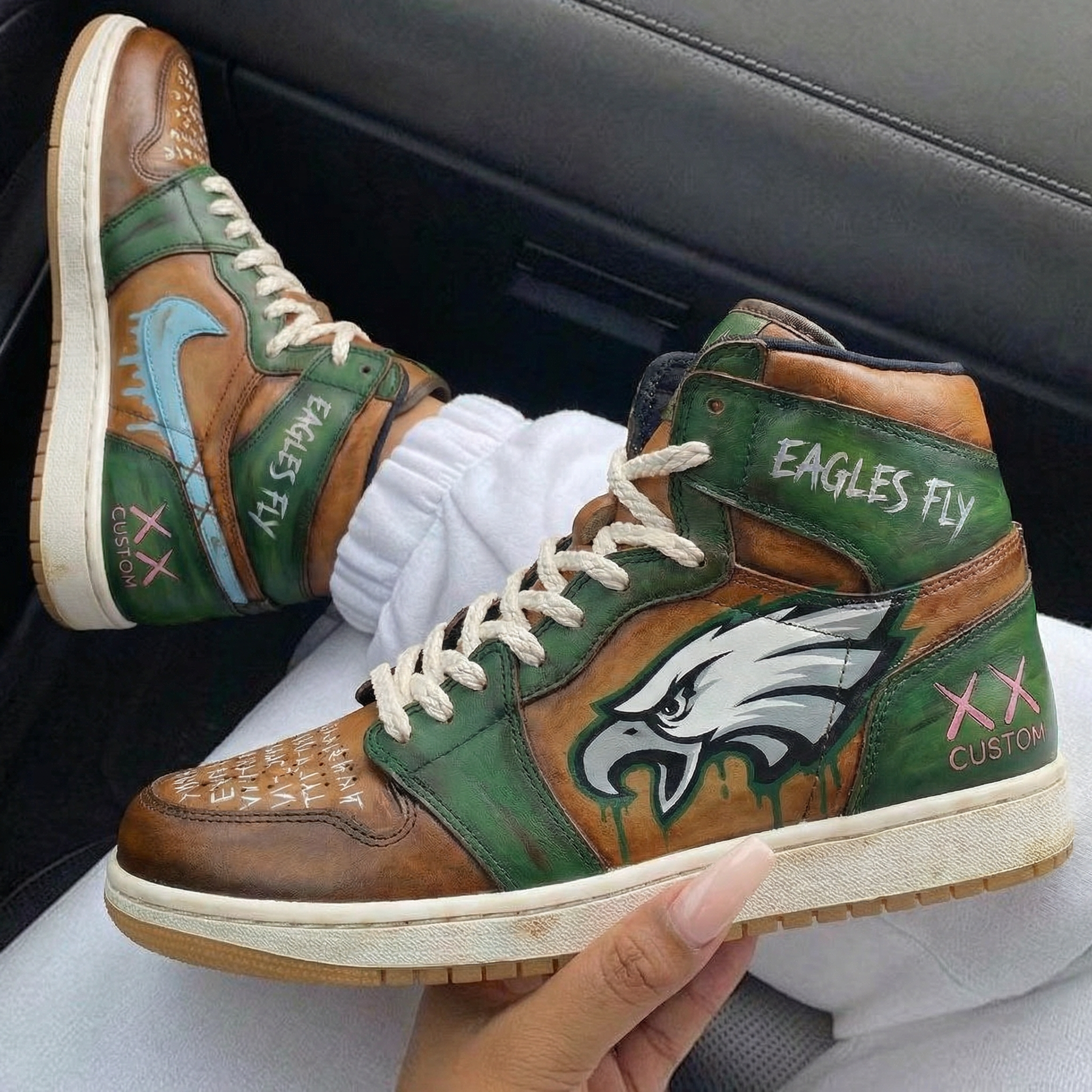 Green Brown Eagles Theme Custom Air Jordan 1-shecustomize