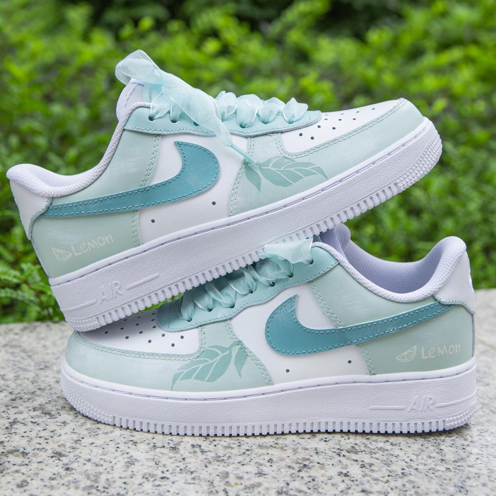 Green Butterfly Leaves Air Force 1s Custom Shoes Sneakers-shecustomize
