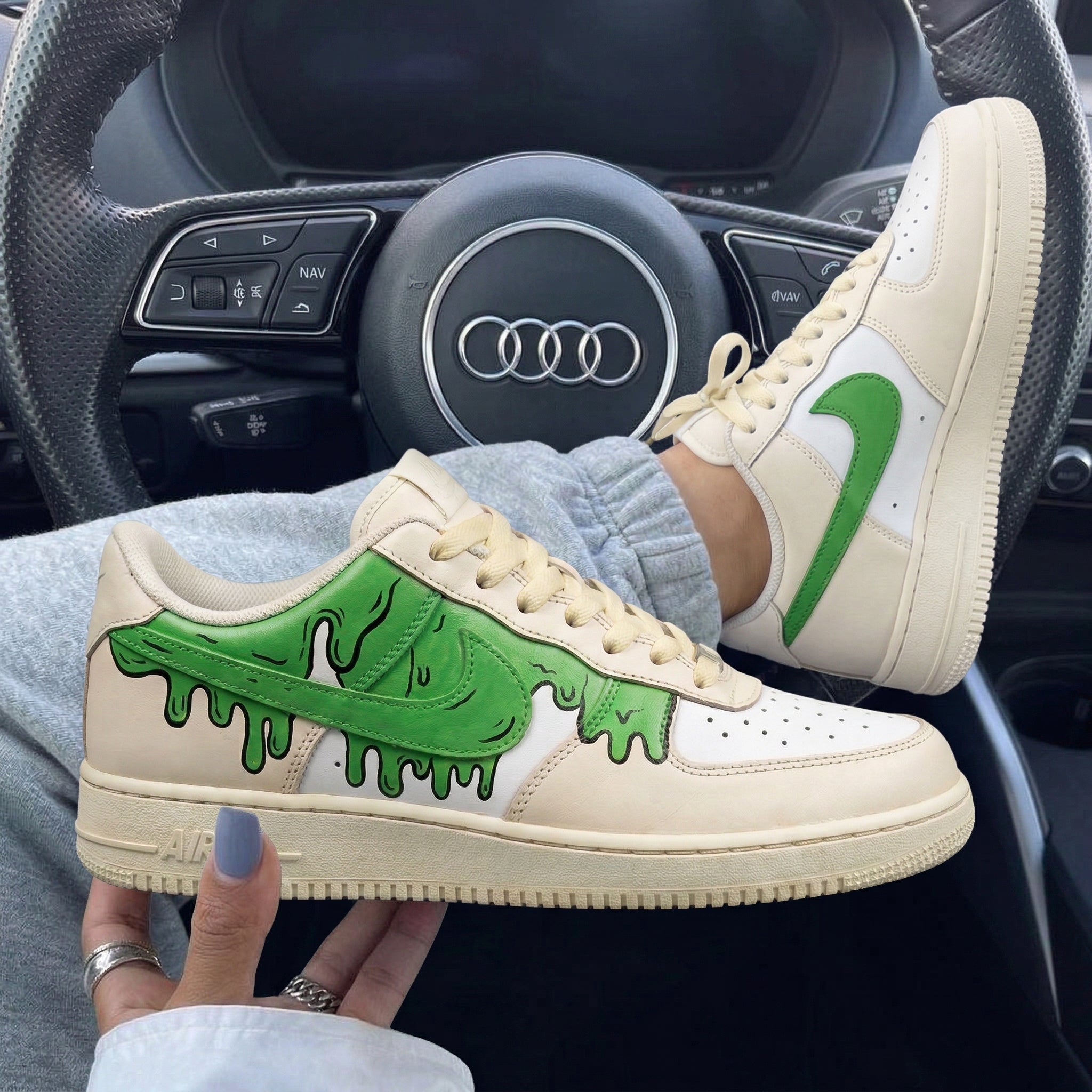 Green Dripping Slime Custom Air Force 1-shecustomize