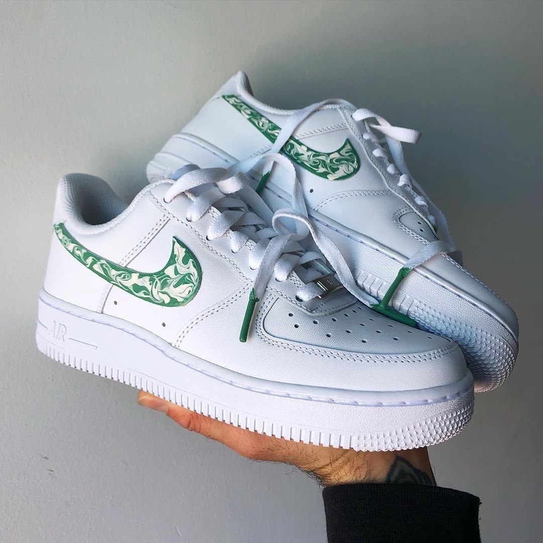 Green Marbled Custom Air Force 1-shecustomize