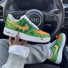 Green Orange Clovers Gold Drip Leprechaun Custom Air Force 1-shecustomize