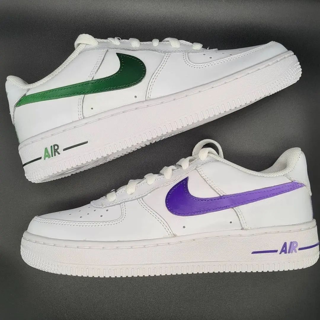 Green Purple Custom Air Force 1-shecustomize