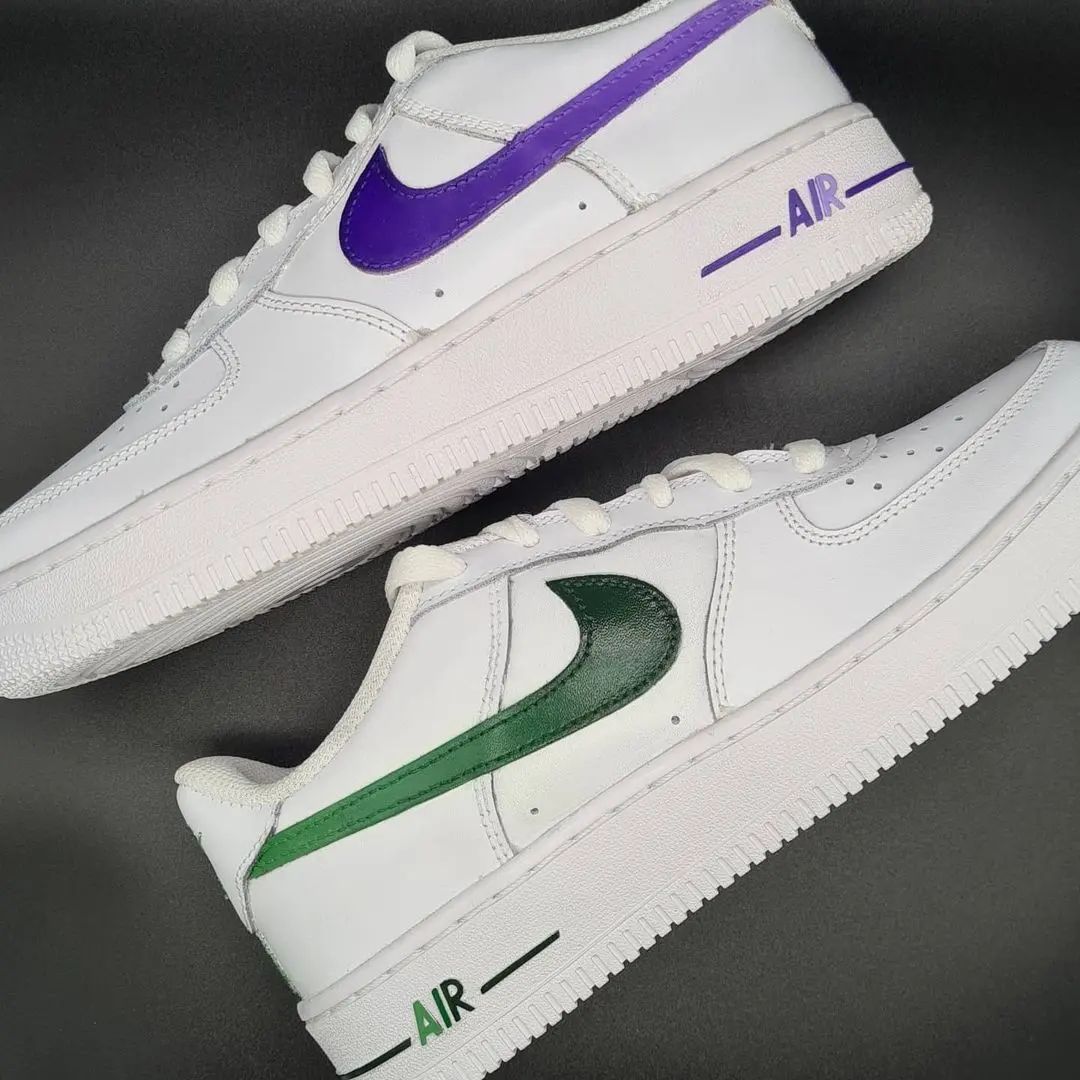 Green Purple Custom Air Force 1-shecustomize