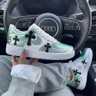Green Silver With Black Crosses Custom Air Force 1-shecustomize