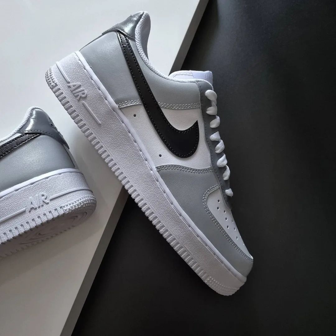 Grey Black Custom Air Force 1-shecustomize
