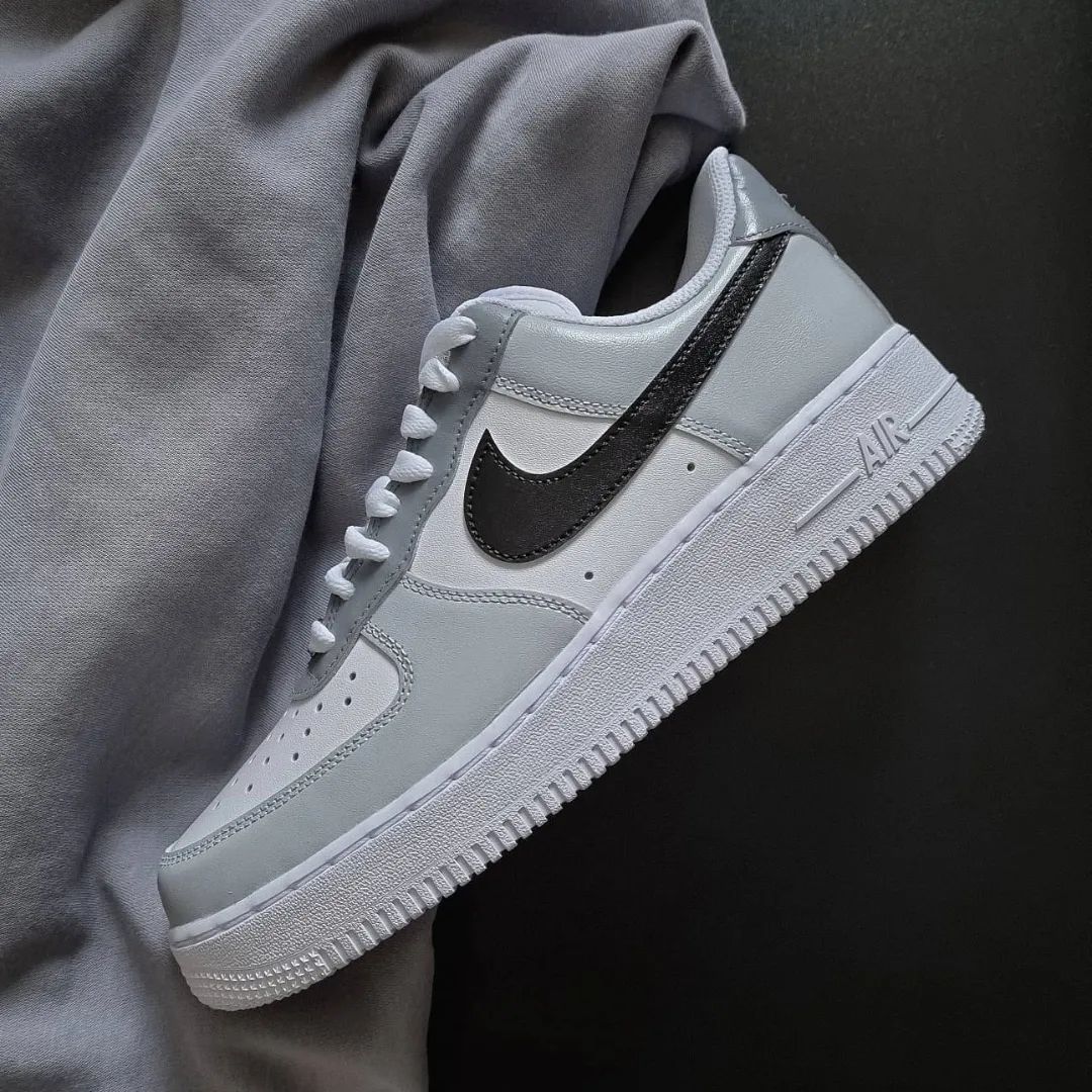 Grey Black Custom Air Force 1-shecustomize