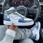 Grey Blue Flame Custom Air Force 1-shecustomize