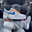 Grey Blue Orange Geometric Pattern Custom Air Force 1-shecustomize