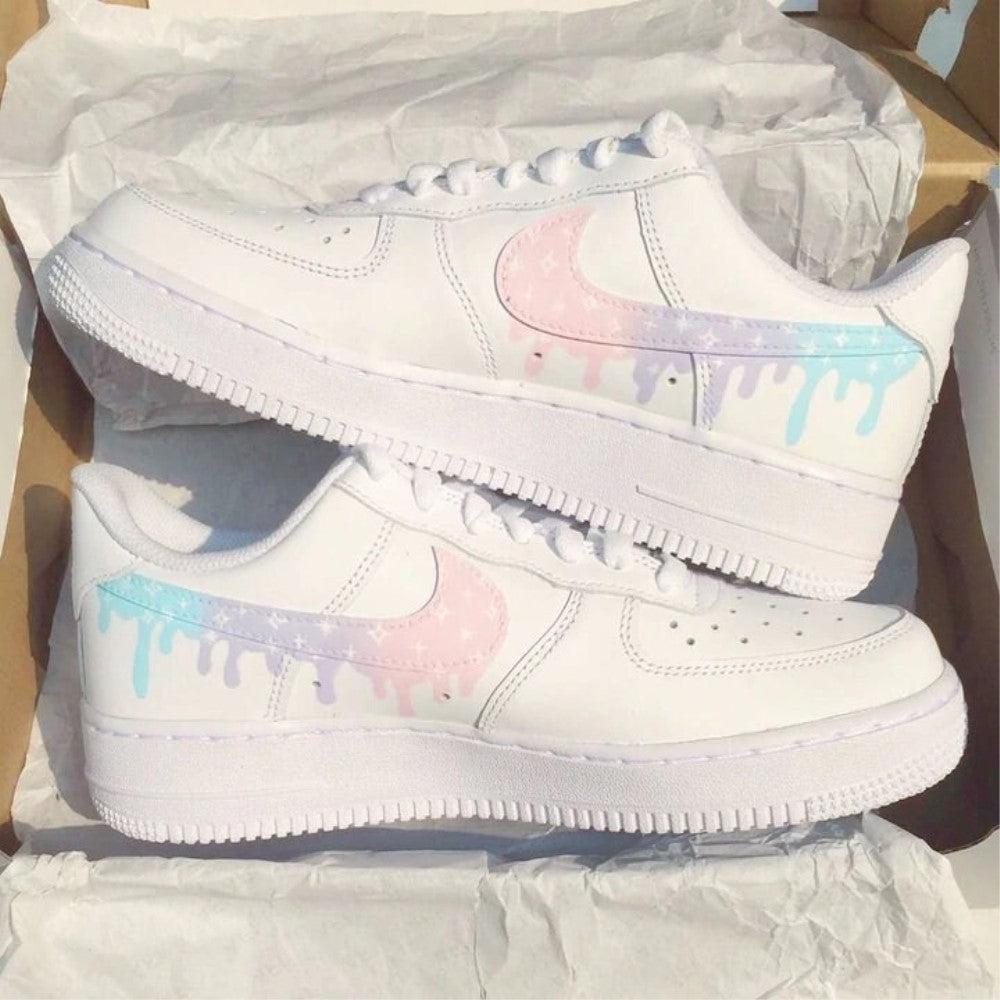 Pink Drip Butterfly Air Force 1s 