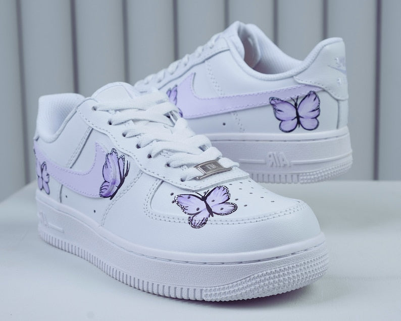 Purple Butterfly Shoes Custom Air Force 1-shecustomize