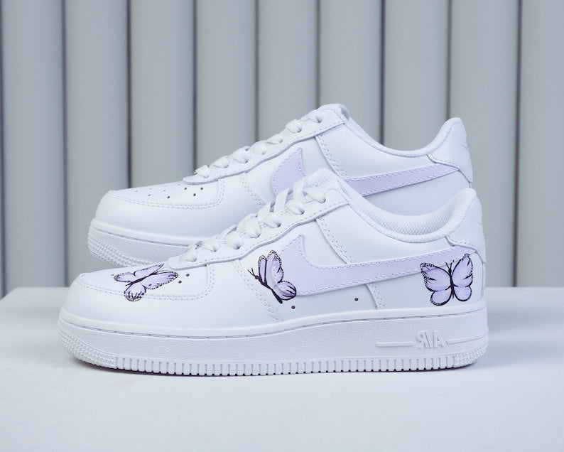 Purple Butterfly Shoes Custom Air Force 1-shecustomize
