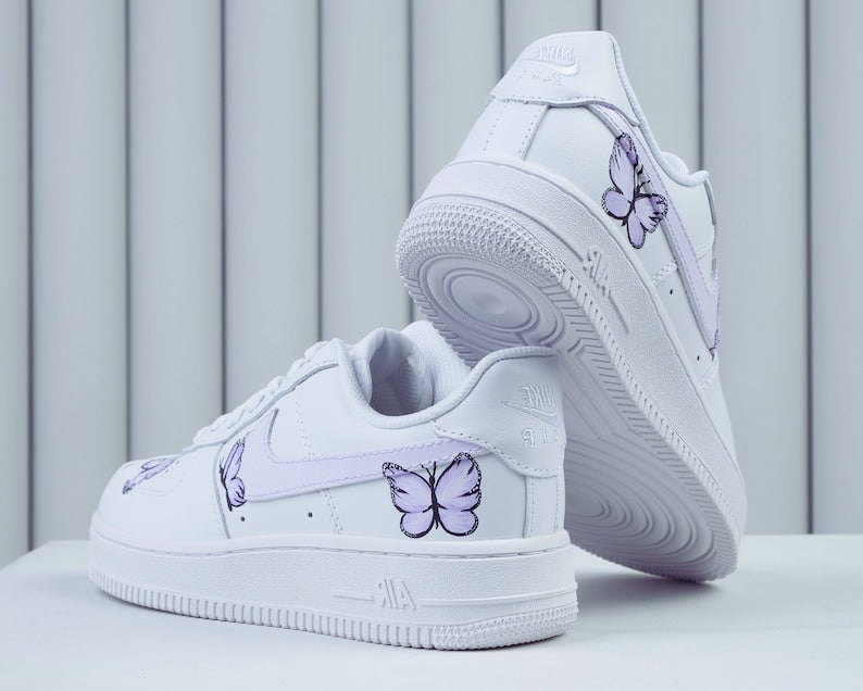 Purple Butterfly Shoes Custom Air Force 1-shecustomize