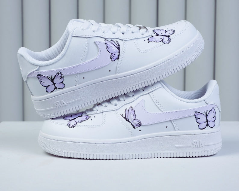 Purple Butterfly Shoes Custom Air Force 1-shecustomize