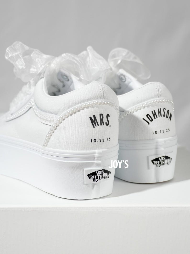 Wedding White Custom Nike Vans-shecustomize