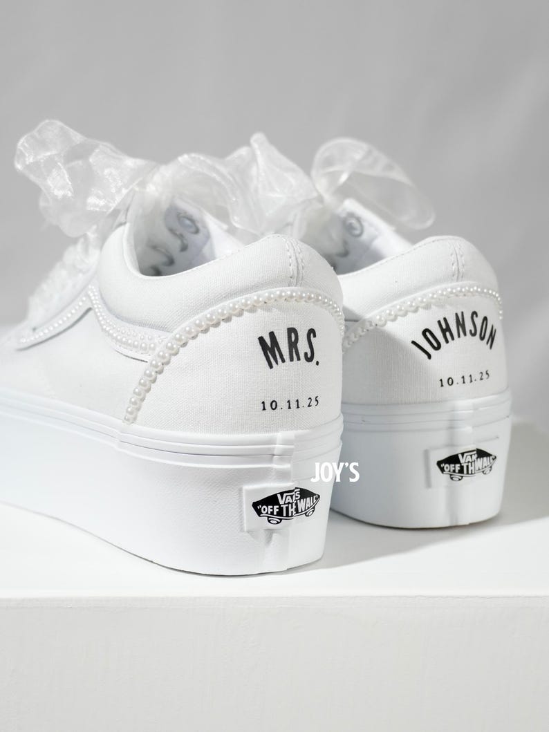 Wedding White Custom Nike Vans-shecustomize
