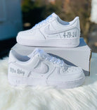 Pearl Diamond Wedding Shoes Custom Air Force 1-shecustomize