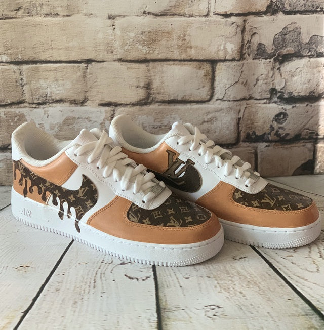Hand Painted Brown Drip Custom Air Force 1 Sneakers-shecustomize