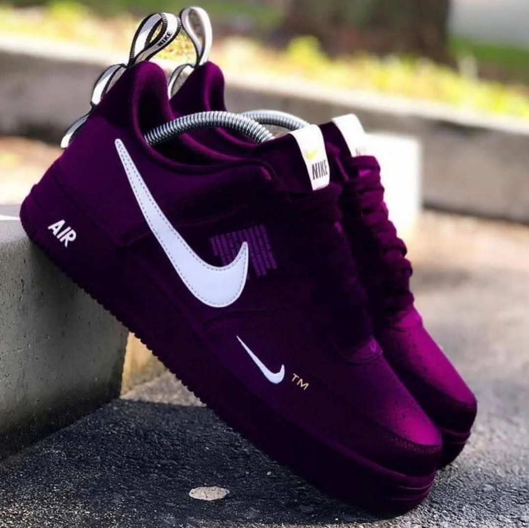 Purple Hand Painted Custom Air Force 1 Sneakers-shecustomize