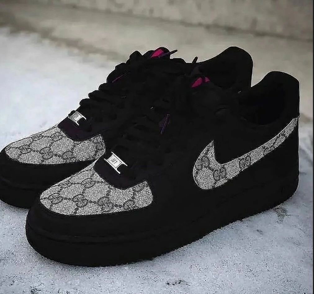 Custom Hand Painted Black Air Force 1 Sneakers-shecustomize