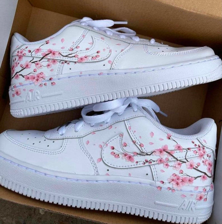 Hand Painted Cherry Blossom Custom Air Force 1 Sneakers-shecustomize