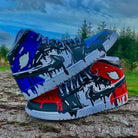 Custom Jordans Red Blue Black Cartoon Drip