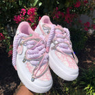 Hand Painted Pink Rhinestone Custom Air Force 1 Sneakers-shecustomize