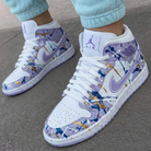 Lavender Blue Gold Splatter Custom Air Jordan 1-shecustomize
