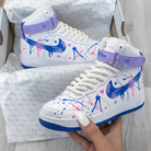 Lavender Blue Pink Splatter Custom Air Force 1-shecustomize