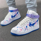 Lavender Blue Pink Splatter Custom Air Force 1-shecustomize