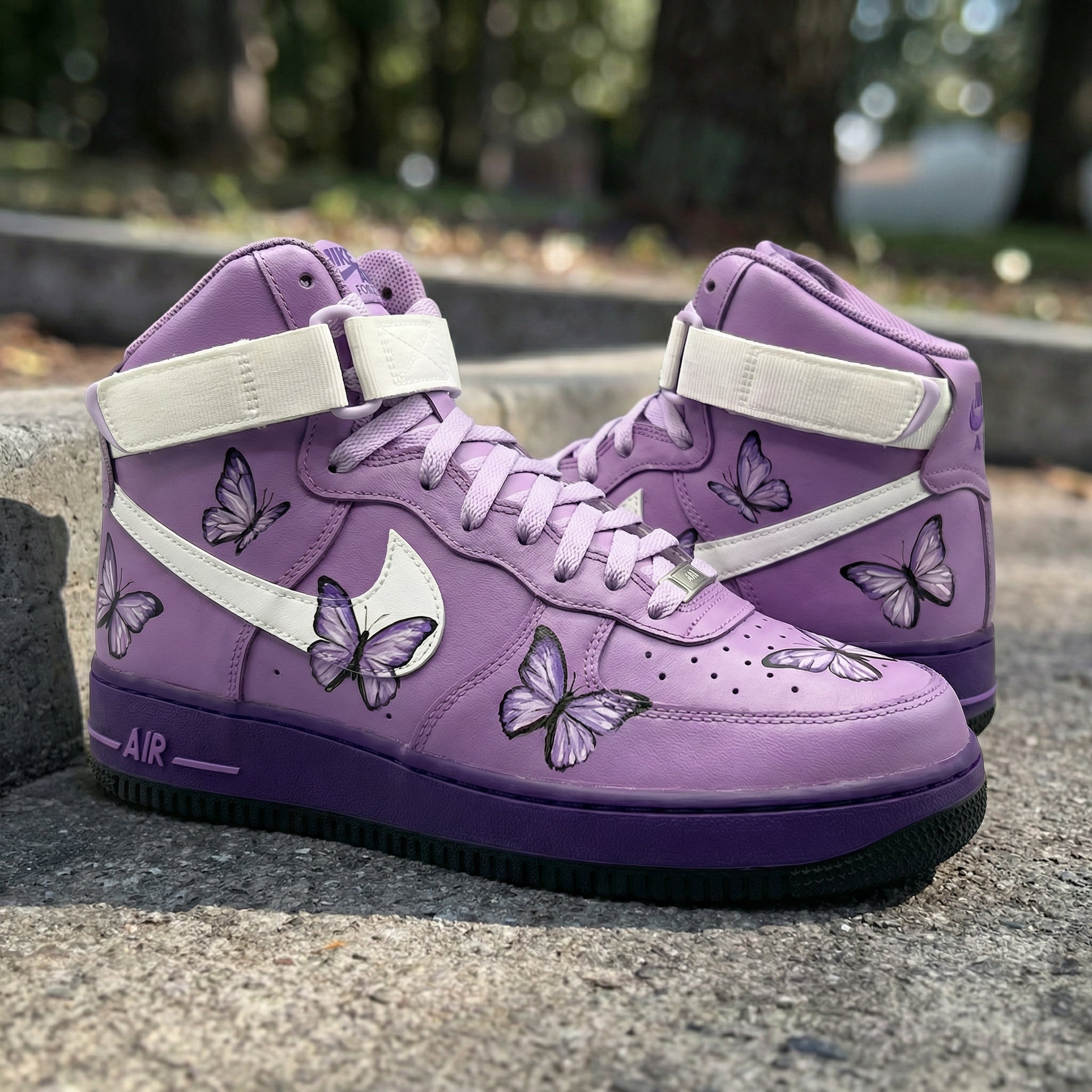 Lavender Butterflies Custom Air Force 1-shecustomize