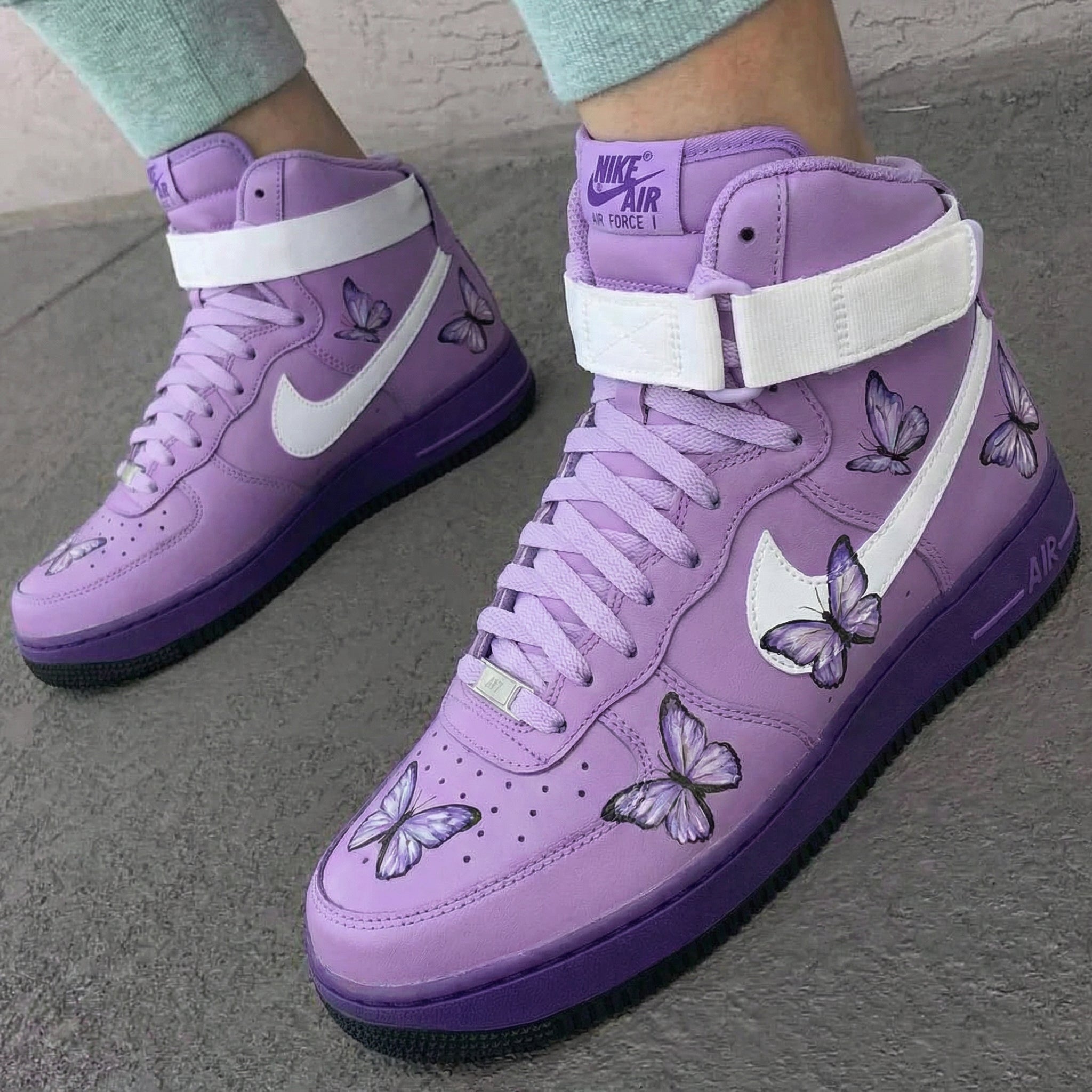 Lavender Butterflies Custom Air Force 1-shecustomize