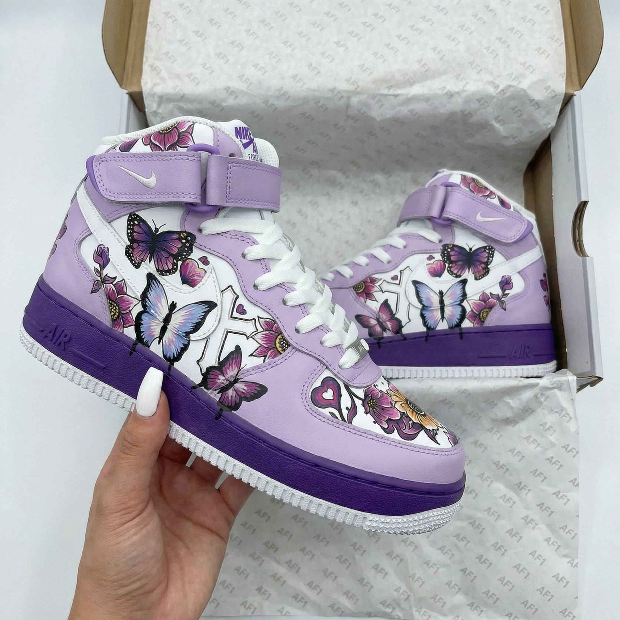 Lavender Butterfly Custom Air Force 1-shecustomize