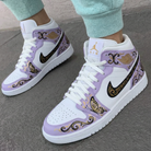 Lavender Butterfly Pattern Custom Air Jordan 1-shecustomize