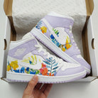 Lavender Floral Custom Air Jordan 1-shecustomize