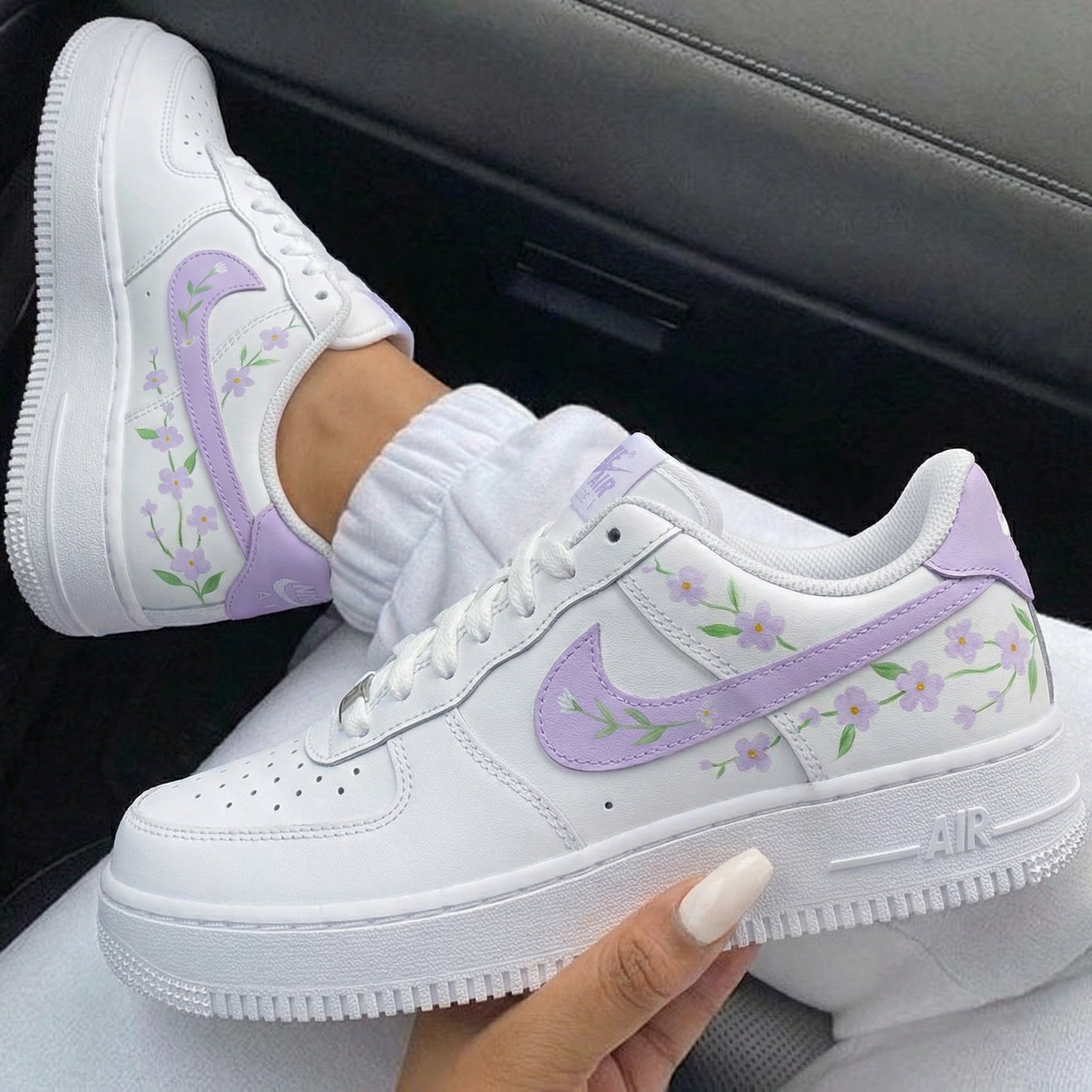 Lavender Flowers Custom Air Force 1-shecustomize