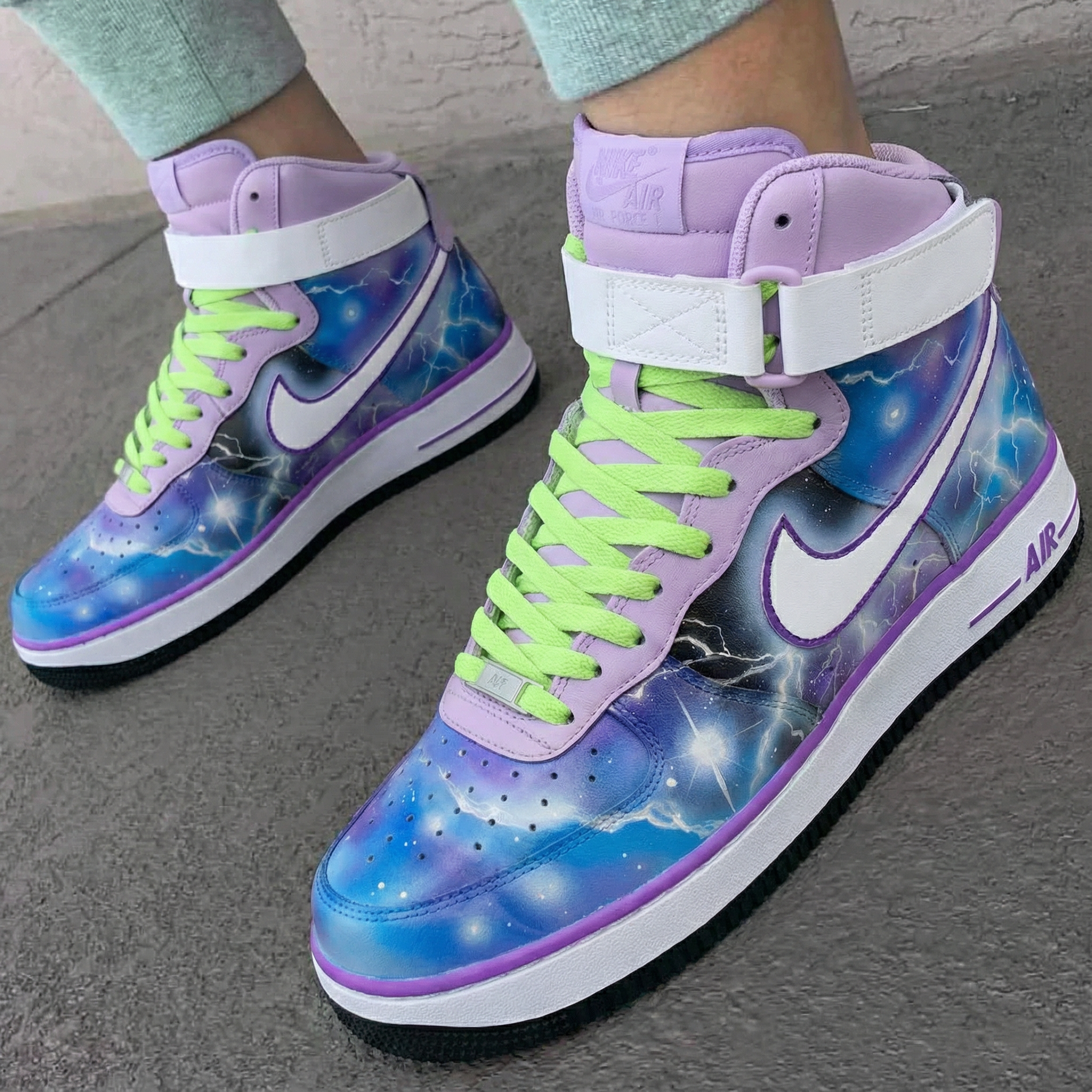Lavender Galaxy Lightning Custom Air Force 1-shecustomize