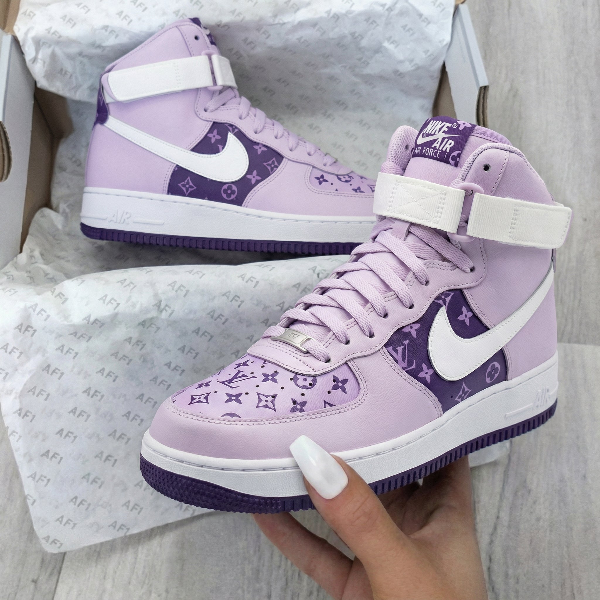 Lavender LV Print Custom Air Force 1-shecustomize