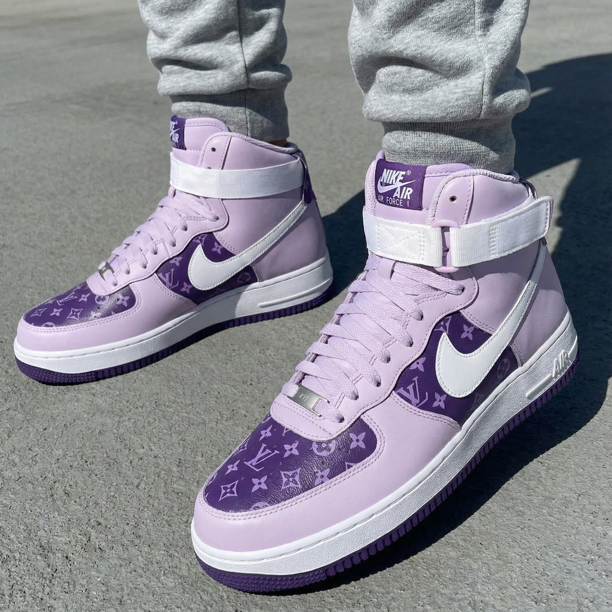 Lavender LV Print Custom Air Force 1-shecustomize