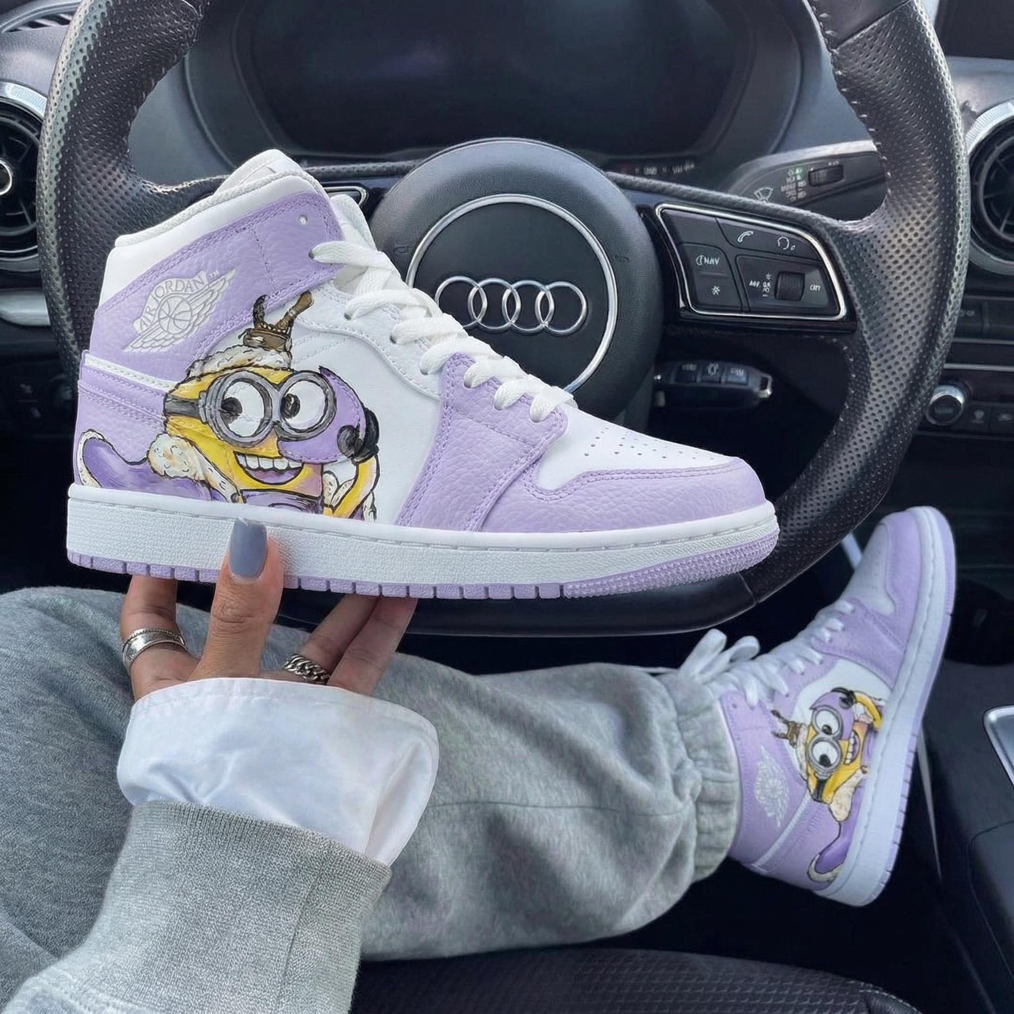 Lavender Minion Custom Air Jordan 1-shecustomize