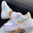 Lavender Mint Green Baby Blue Baby Pink Yellow Ice Cream Drip Waffle Custom Air Force 1-shecustomize