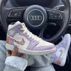 Lavender Paw Print Splatter Custom Air Jordan 1-shecustomize